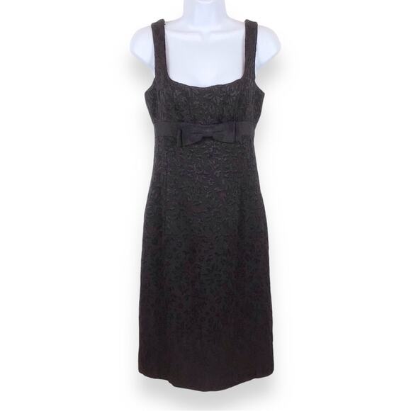 NANETTE LEPORE Vintage Sleeveless Brocade Empire Waist Midi Sheath Dress - Picture 1 of 7